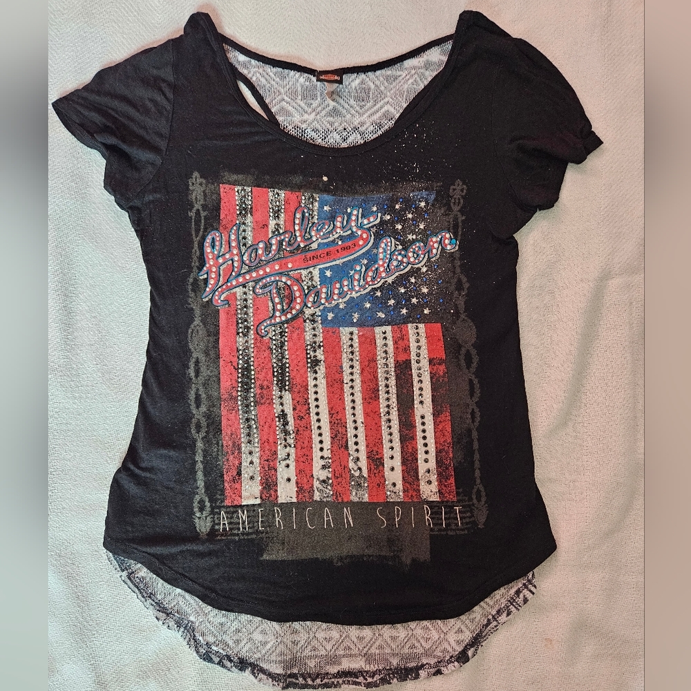 Women's Harley-Davidson Limited Edition American Flag Shirt size Large